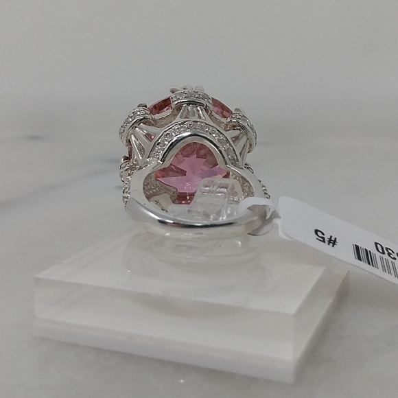 New huge sterling silver pink gemstone ring 925 - Picture 6 of 7